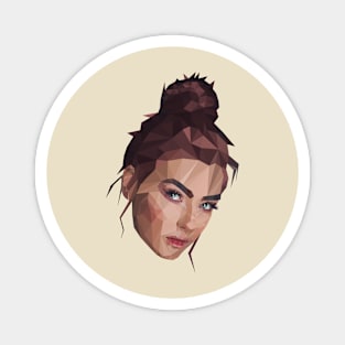 Low Poly Woman Portrait Magnet